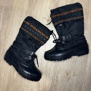 Sorel Aztec Freestyle Winter Boots Women’s 8 Black Waterproof Lined Insulated